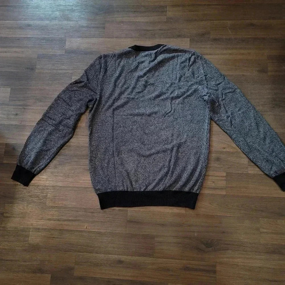 American Rag Mens Knit Crewneck Sweater Gray Black 100% Cotton M Medium - Picture 2 of 7